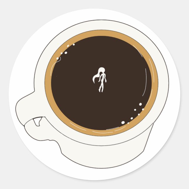 Kaffekoppsdykare Runt Klistermärke (Framsida)
