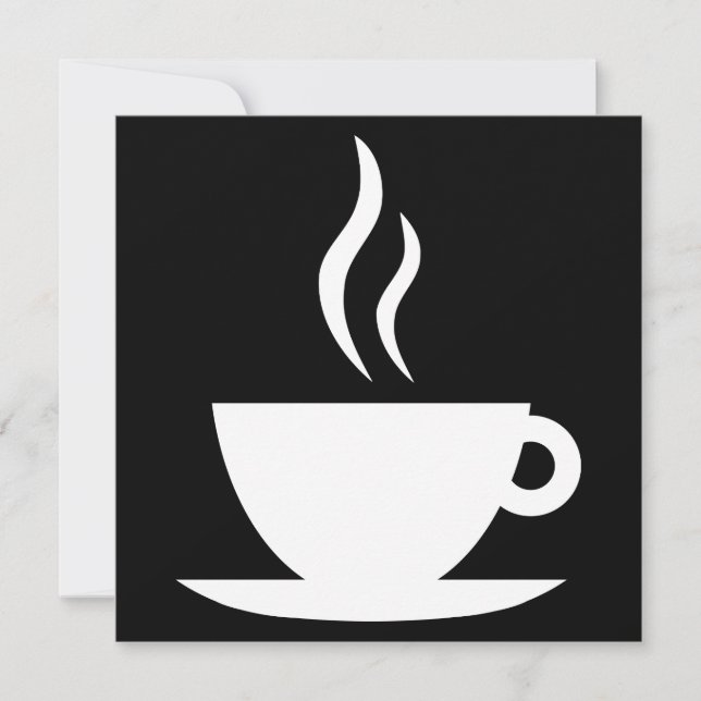 kaffekoppsilhouette inbjudningar (Framsida)