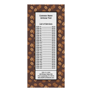 Kaffekorn Bönor Mörk Rost Brun Koffein Reklamkort