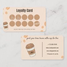 Kaffekort beige boho stämpel belöning