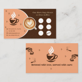 Kaffekort Hjärta Latte Art Kafé Lojalitetskort