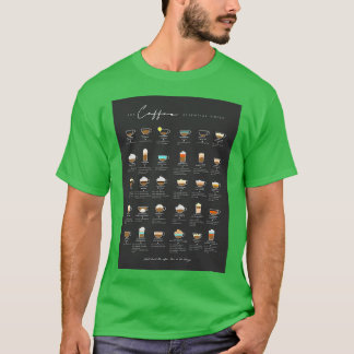 Kaffekortdiagram för kaffedekan Pub på svart 2 T Shirt