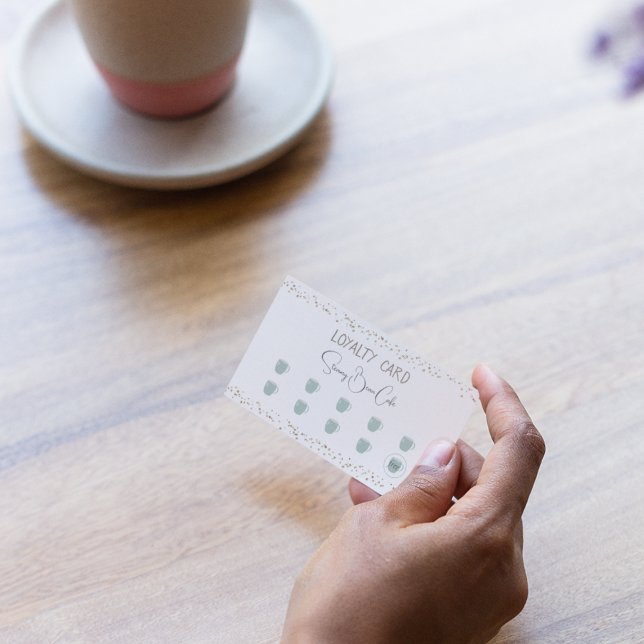 Kaffekortet Retro Quirky Loyalty Card Visitkort (Skapare uppladdad)