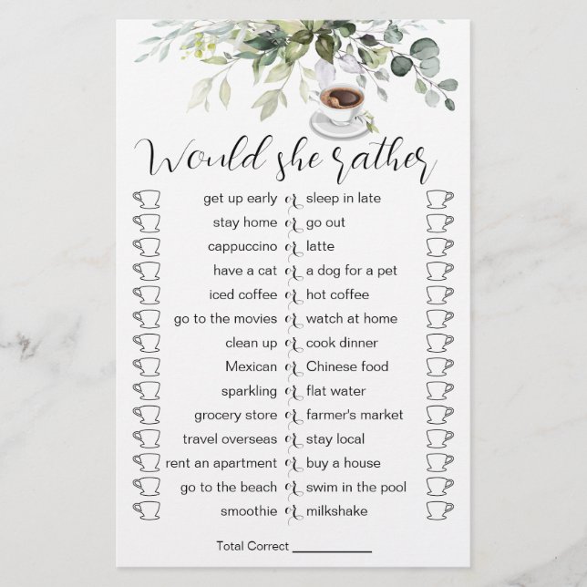 Kaffekortets utfällare för hakkort för Möhippa Flygblad (Framsidan)