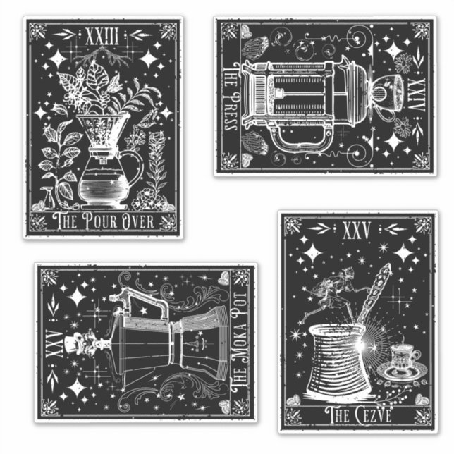 Kaffekortskort Klistermärken (Framsida)