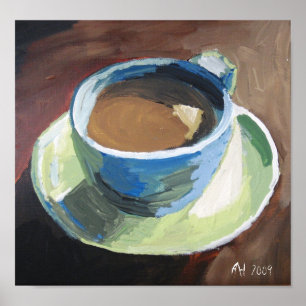 Kaffekrätt, grönt, kanvastryck poster