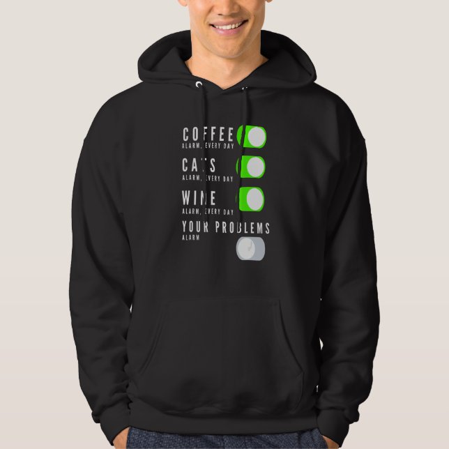 Kaffekterna Vin dina problem Hoodie (Framsida)