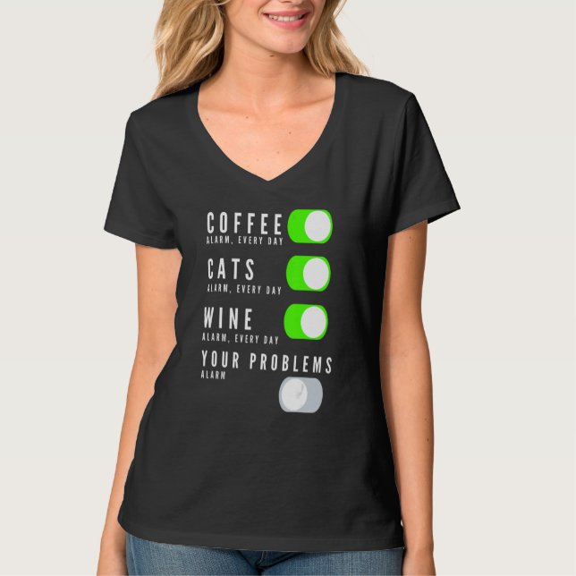 Kaffekterna Vin dina problem T Shirt (Framsida)