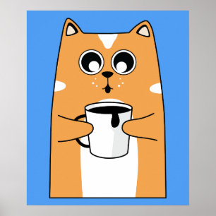 Kaffekttråd med kabelrött Kattunge Poster