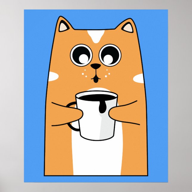 Kaffekttråd med kabelrött Kattunge Poster (Framsidan)