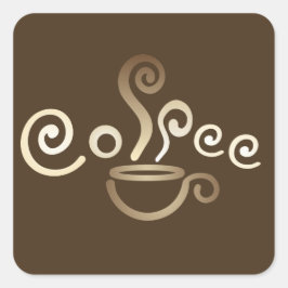Kaffekul kopp fyrkantigt klistermärke
