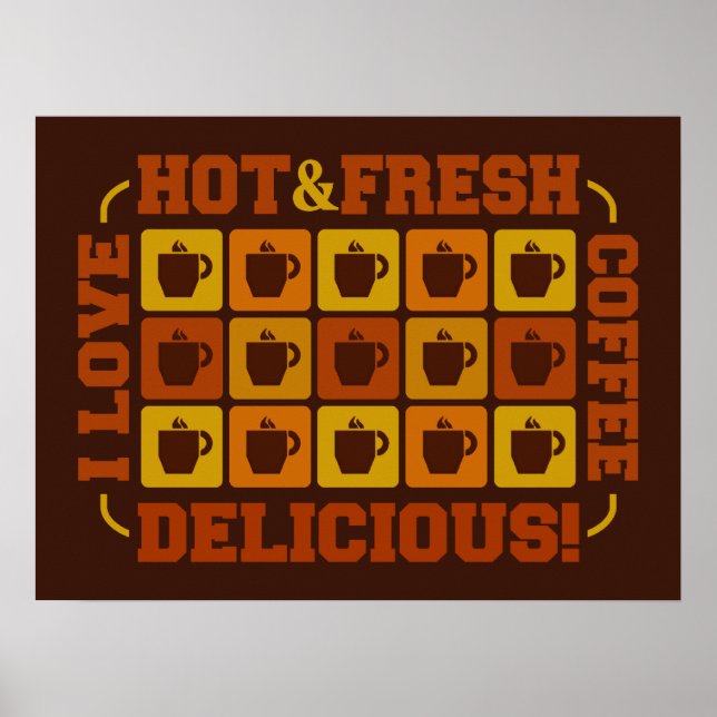 Kaffekvadrater poster, anpassade poster (Framsidan)