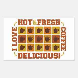 Kaffekvadsbrickor Rektangulärt Klistermärke