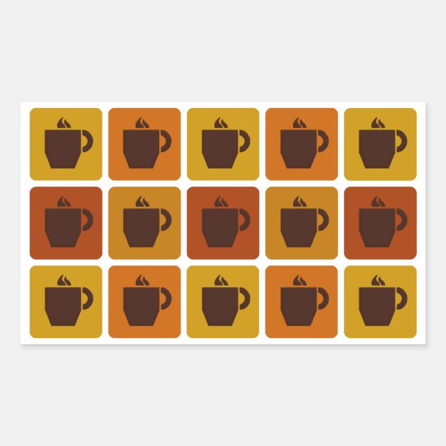 Kaffekvadsbrickor Rektangulärt Klistermärke (Framsida)