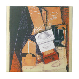 Kaffekvarn av Juan Gris, Vintage kubistisk konst Kakelplatta