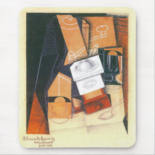Kaffekvarn av Juan Gris, Vintage kubistisk konst Musmatta