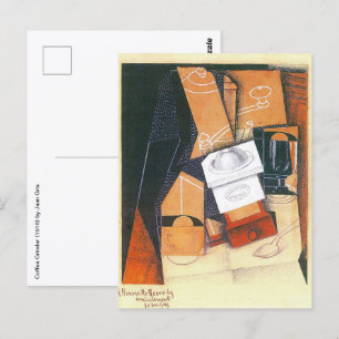 Kaffekvarn av Juan Gris, Vintage kubistisk konst Vykort