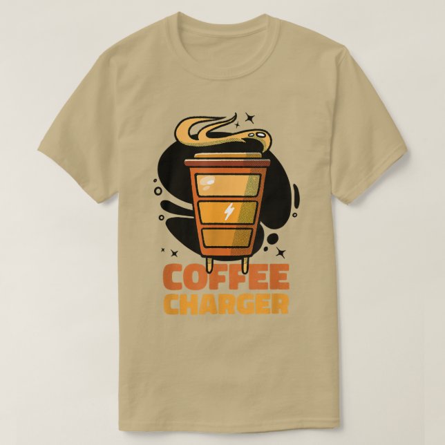 Kaffeladdare Kaffemugge Kaffe  T Shirt (Design framsida)