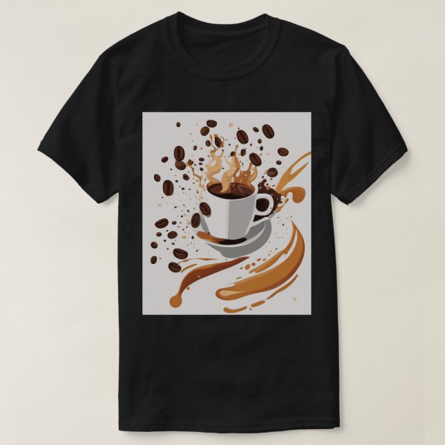 Kaffelskänkspresent Abstrakt Geometrisk Kaffeböna  T Shirt (Design framsida)