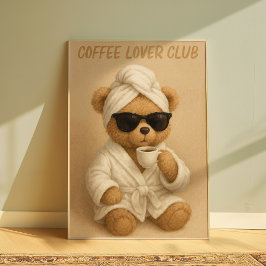Kaffelskar Klubb Teddybjörn Mysig Kaffeposter Poster