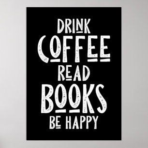 Kaffelskare Drick Kaffe Läs Böcker Var Glad Poster