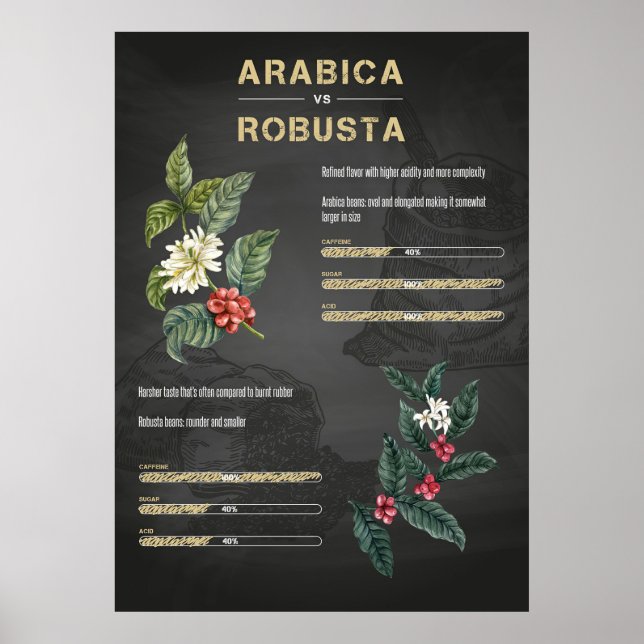 Kaffelskare Kaffe Arabica Robusta Poster (Framsidan)