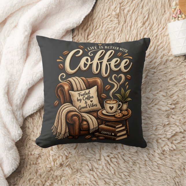 Kaffelskare – Livet Är Bättre Med Kaffe Kudde (Filt)