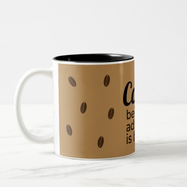 Kaffelskarens Citat Mugg | Brun Rustik Design (Vänster)