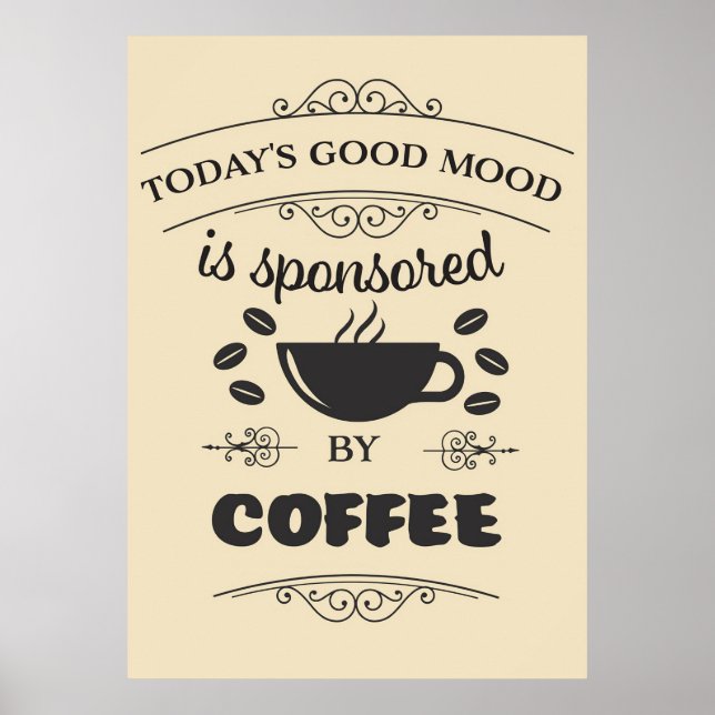 Kaffelskares Goda Humör Stöds Av Kaffe Poster (Framsidan)