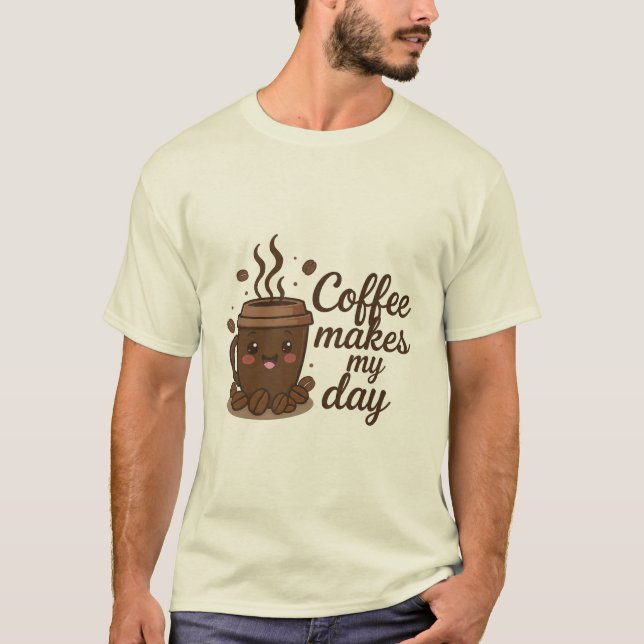 Kaffelskjorta | Mysig kaffestämning T Shirt (Framsida)