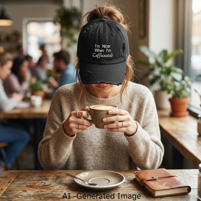 Kaffelskling Caffeinated Broderad Keps (Skapare uppladdad)