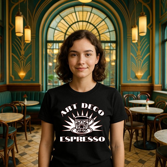 Kaffemall för Retro Art Deco Espresso T Shirt (Skapare uppladdad)