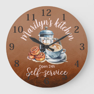 Kaffemannade vägglås stor klocka