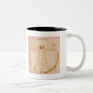 kaffemman efter Da Vincis Vitruvian Man Två-Tonad Mugg
