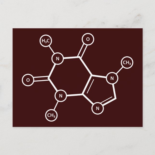Kaffemmolekyl (färg anpassade) vykort (Framsida)