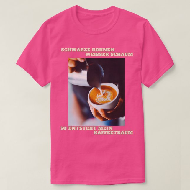 Kaffemönor skumkaffe kopp t shirt (Design framsida)