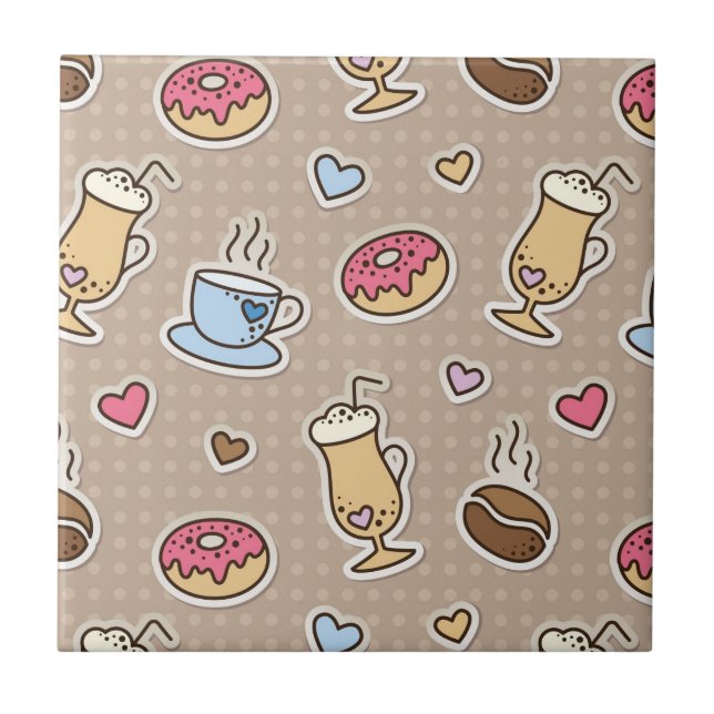 Kaffemönster Kakelplatta (Framsidan)