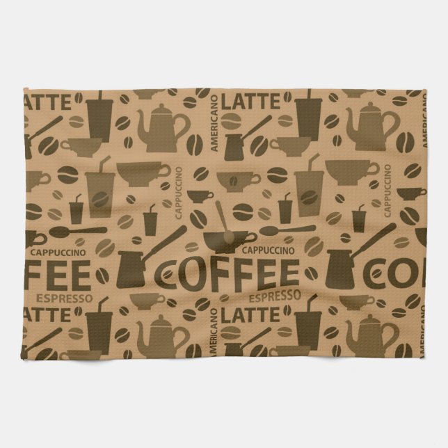 Kaffemönster Kökshandduk (Horisontell)