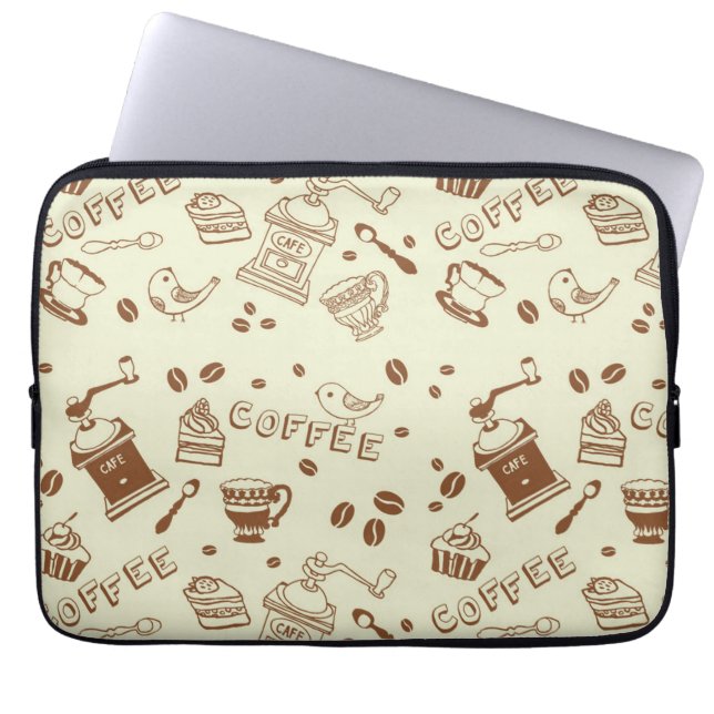 Kaffemönster Laptop Fodral (Framsidan)