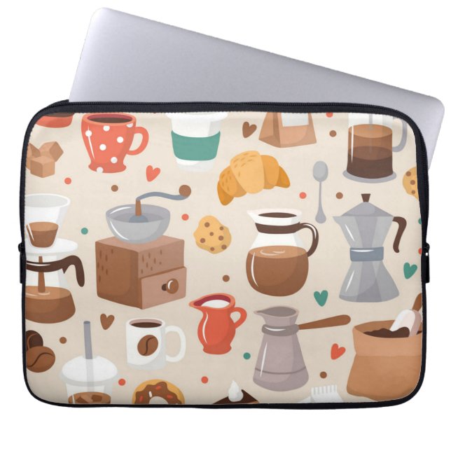 Kaffemönster Laptop Fodral (Framsidan)