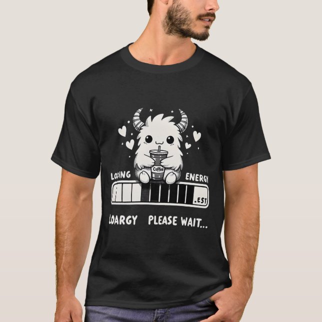 Kaffemonster: Läsa in energi T Shirt (Framsida)