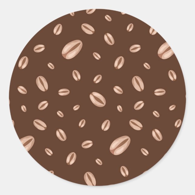 Kaffemönster Runt Klistermärke (Framsida)