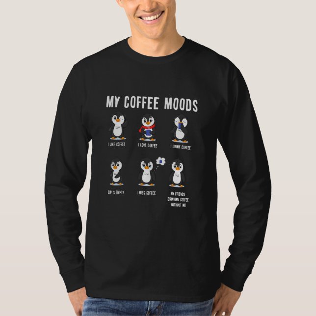 Kaffemood Morn Grumpy   Pingvin T Shirt (Framsida)