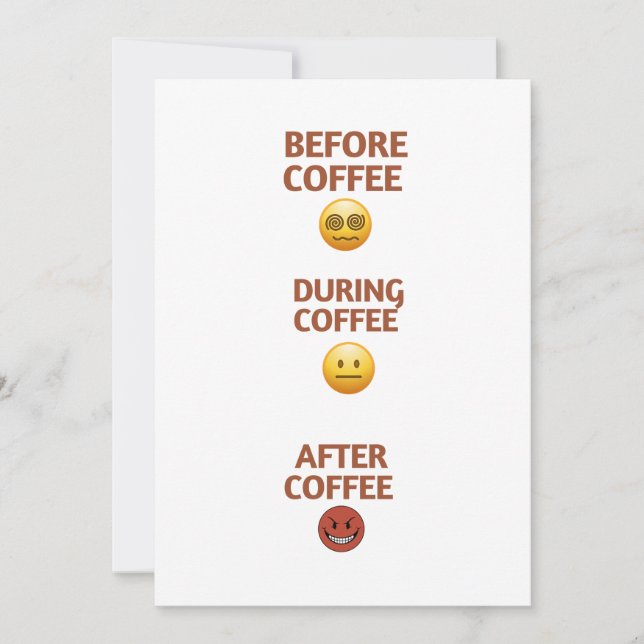 Kaffemood Vektor Art före Under Efter Julkort (Framsida)