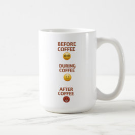 Kaffemood Vektor Art före Under Efter Kaffemugg