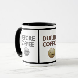 Kaffemood Vektor Art före Under Efter Mugg