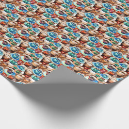 Kaffemorgonvattenfärg Mönster Presentpapper