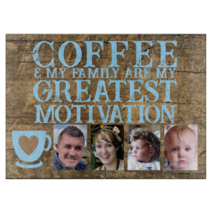 Kaffemotivation 4 fotobrun blått glas
