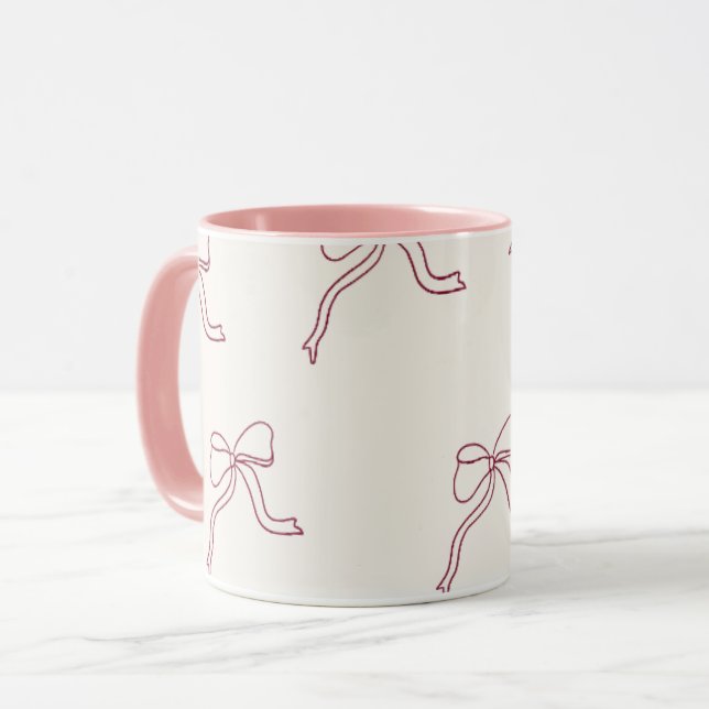 Kaffemug - estetisk rosa slinga 🎀 mugg (Framsida vänster)
