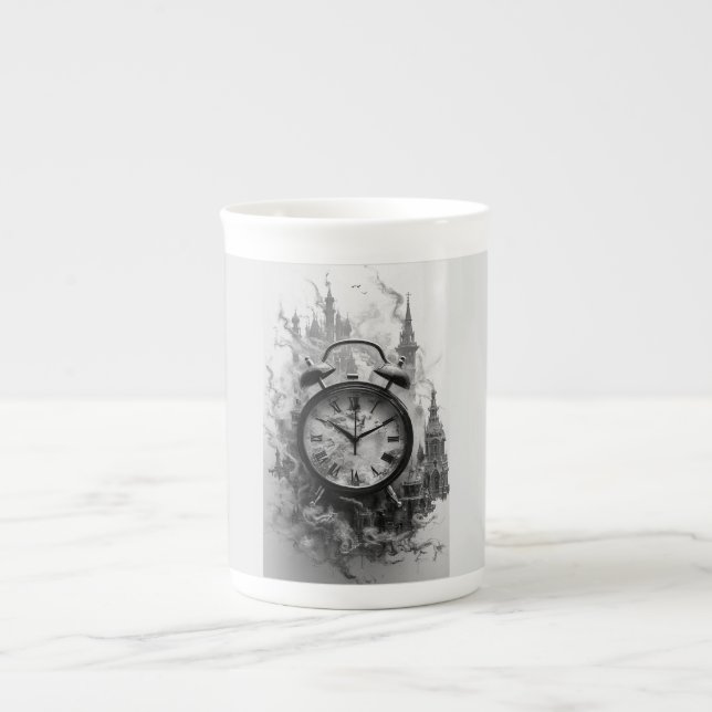 Kaffemug med gammaldags stil benporslin mugg (Framsidan)